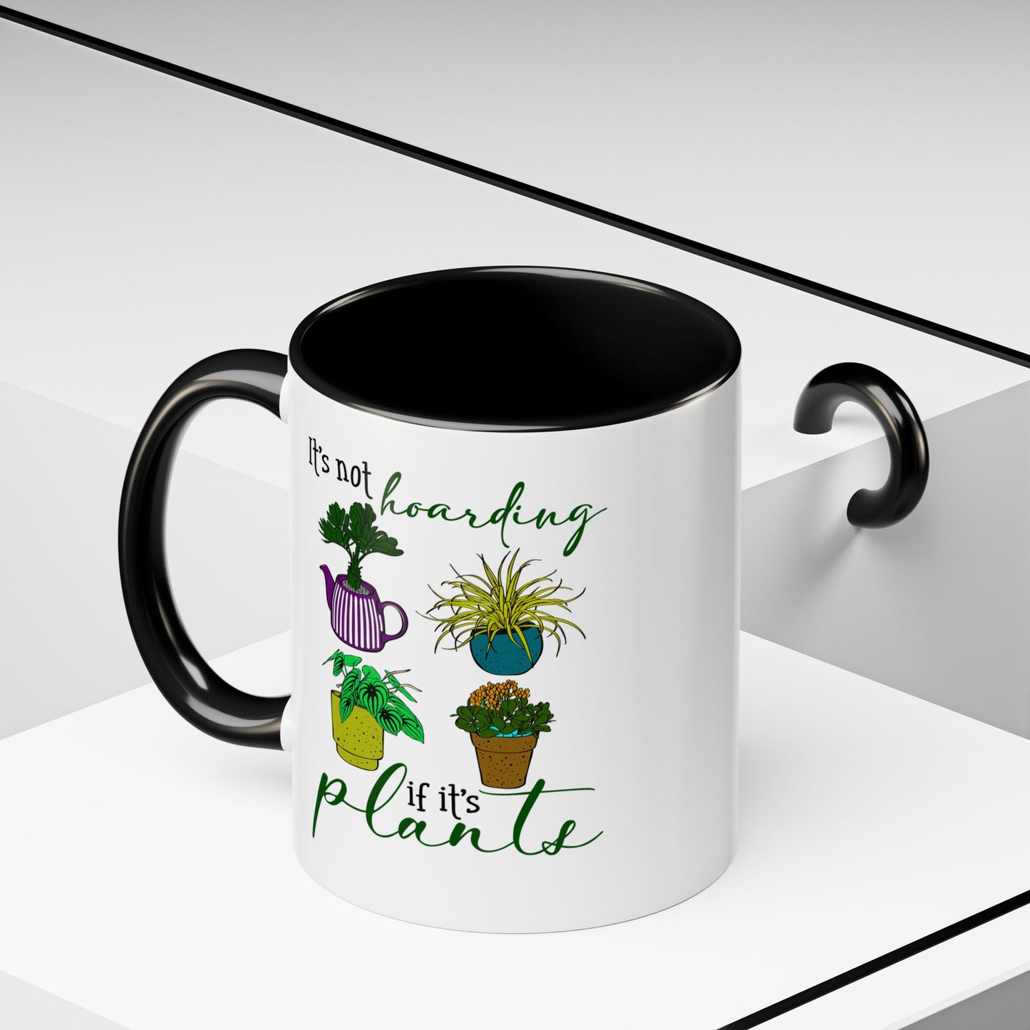 Botanical Coffee Mug - "It's Not Hoarding If It's Plants" - Perfect Gift for Plant Lovers