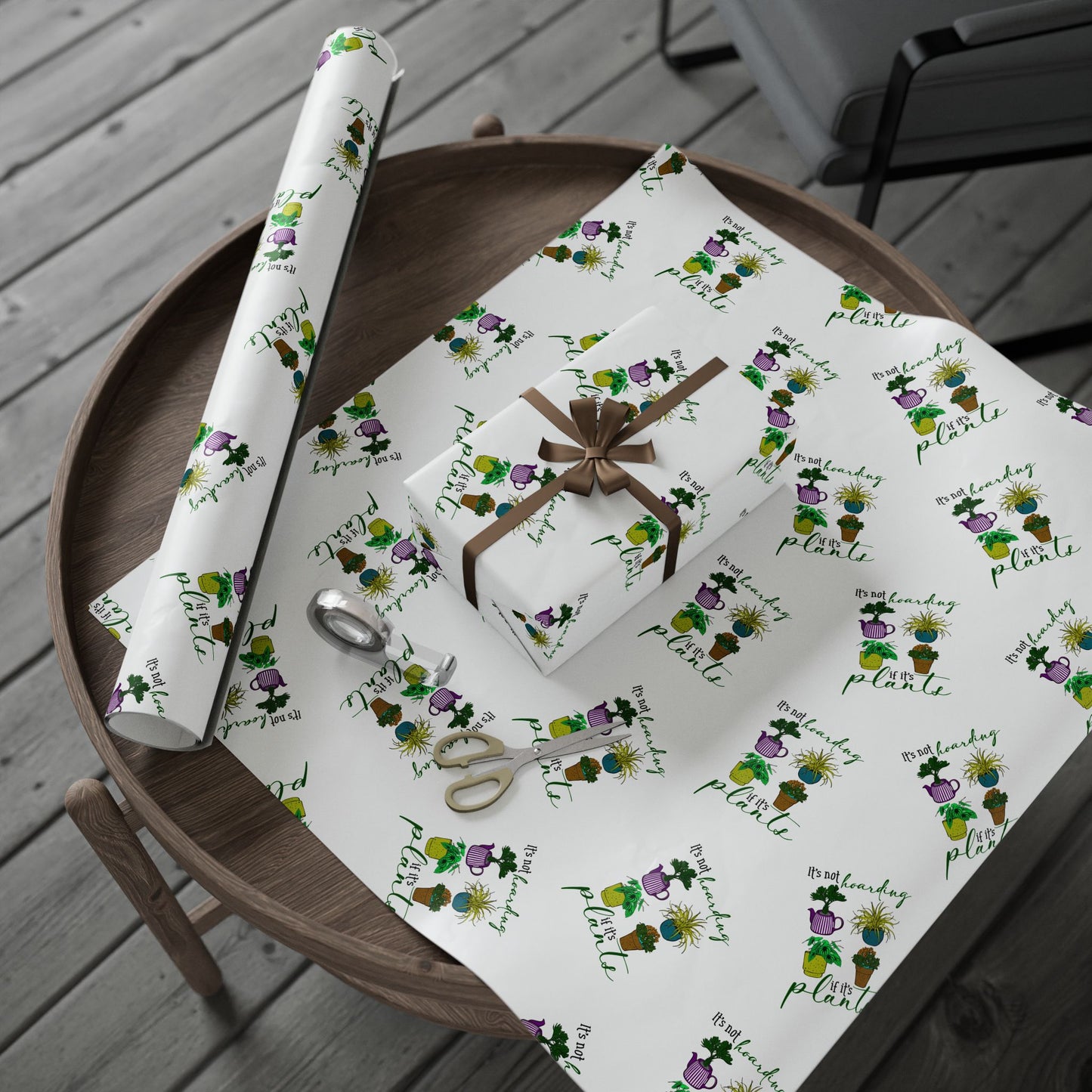 Eco-Friendly Wrapping Paper with Plant Designs - Perfect for Birthdays & Celebrations