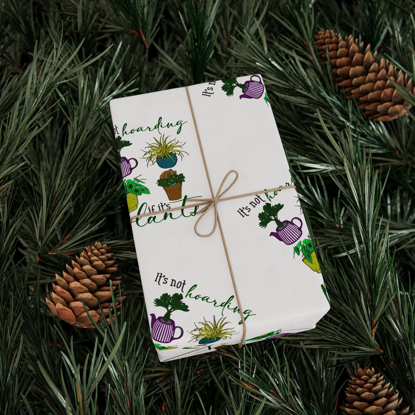 Eco-Friendly Wrapping Paper with Plant Designs - Perfect for Birthdays & Celebrations