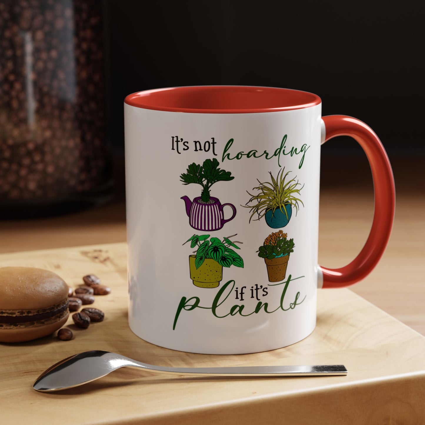 Botanical Coffee Mug - "It's Not Hoarding If It's Plants" - Perfect Gift for Plant Lovers