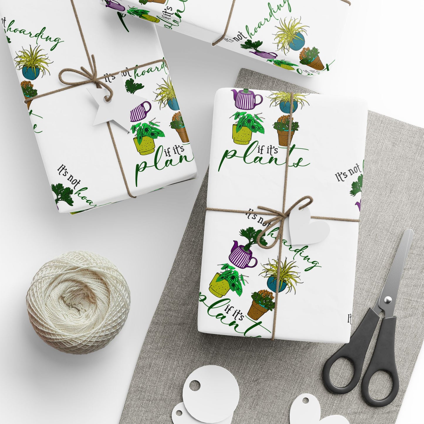 Eco-Friendly Wrapping Paper with Plant Designs - Perfect for Birthdays & Celebrations